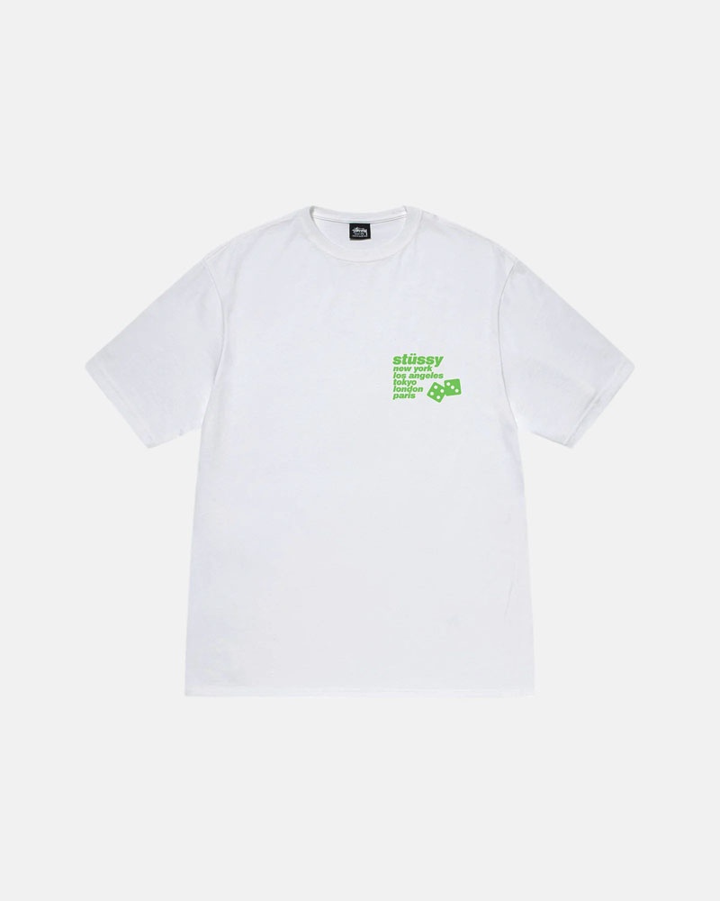 White Stüssy Silhouette T-Shirts | USA FWZYOR489