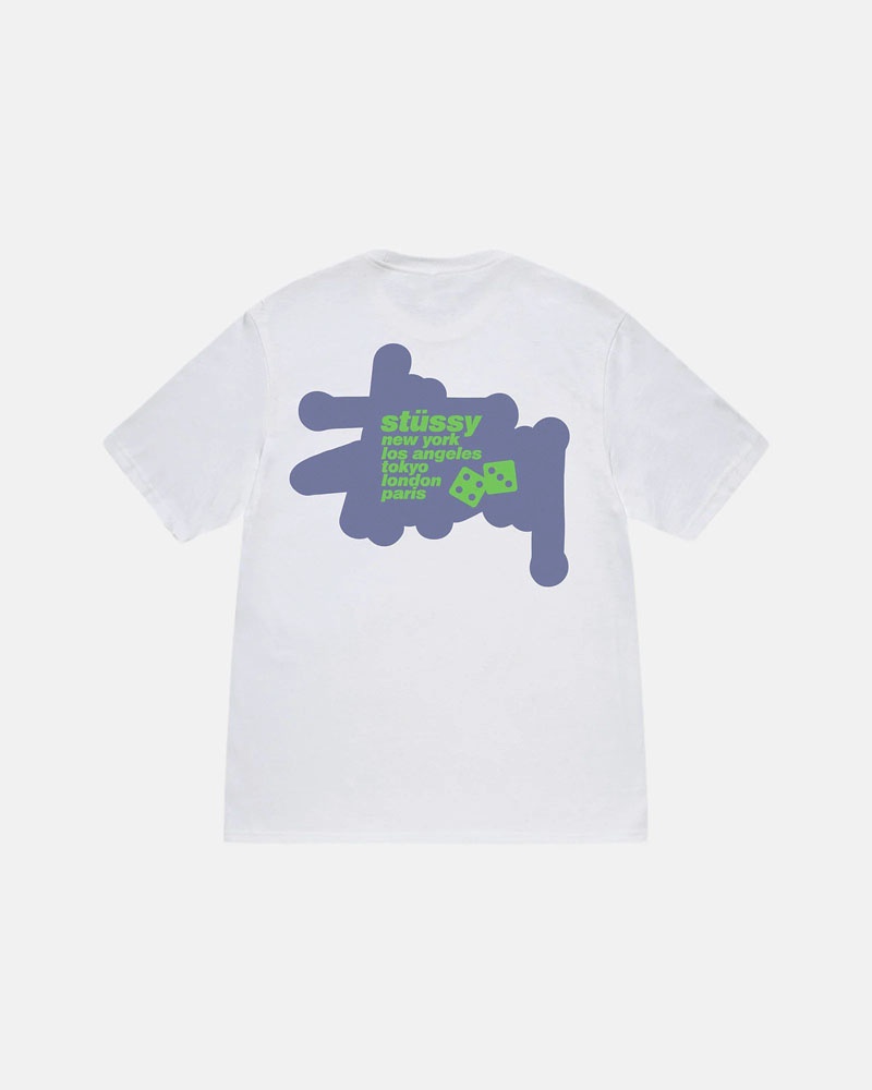 White Stüssy Silhouette T-Shirts | USA FWZYOR489