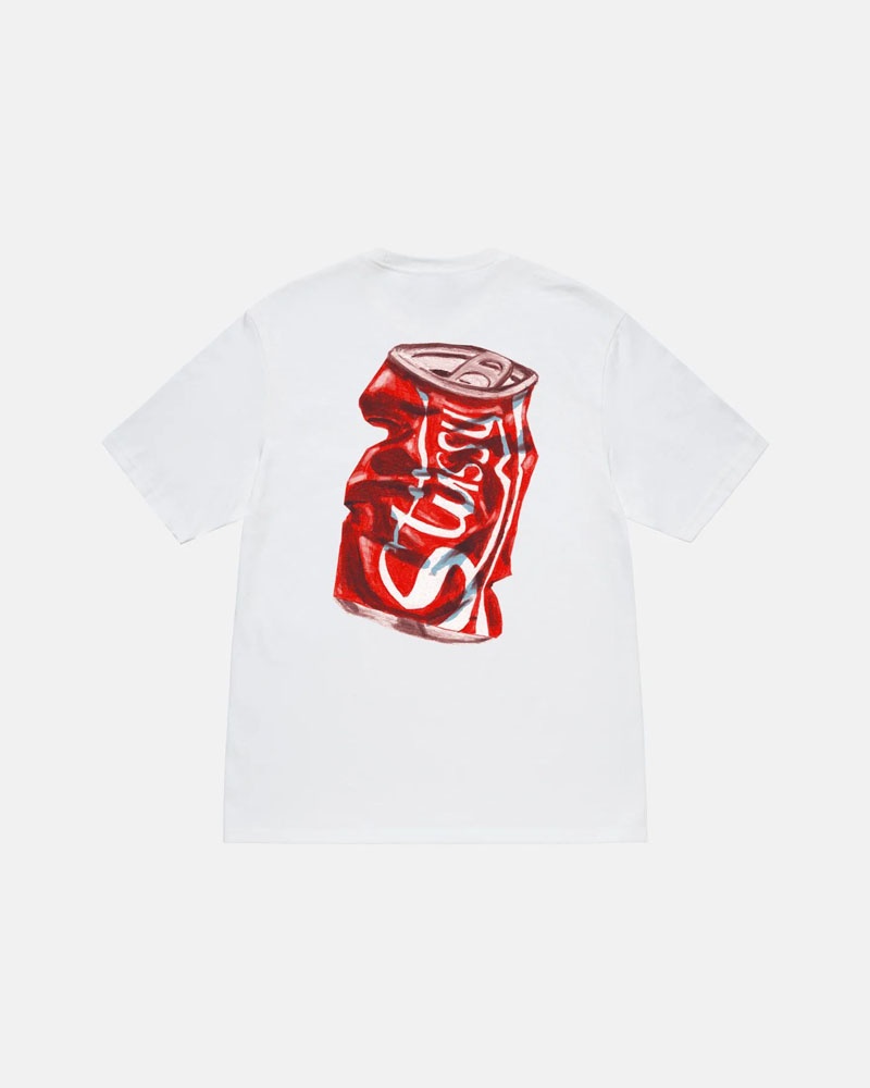 White Stüssy Soda Can T-Shirts | USA AUDKNJ857