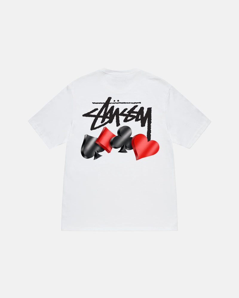 White Stüssy Suits T-Shirts | USA OXQZSR614