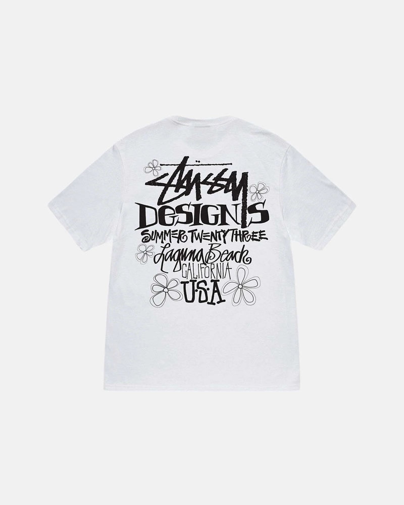 White Stüssy Summer LB T-Shirts | USA NYSGLT356