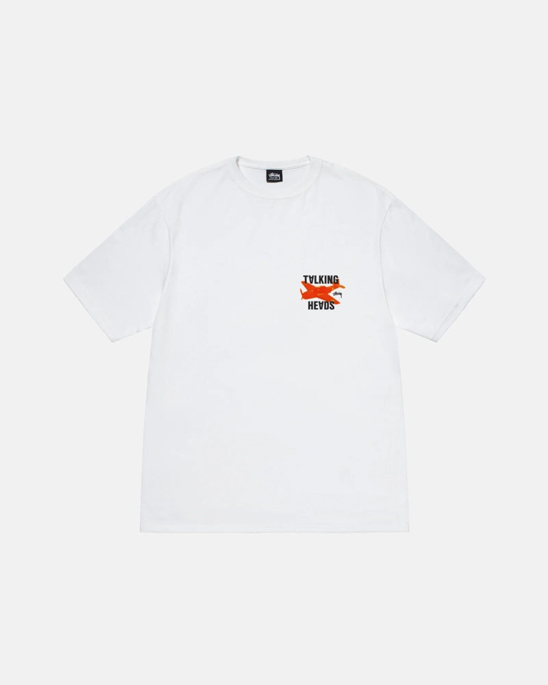 White Stüssy Talking Heads Remain In Light T-Shirts | USA GBUXLO970