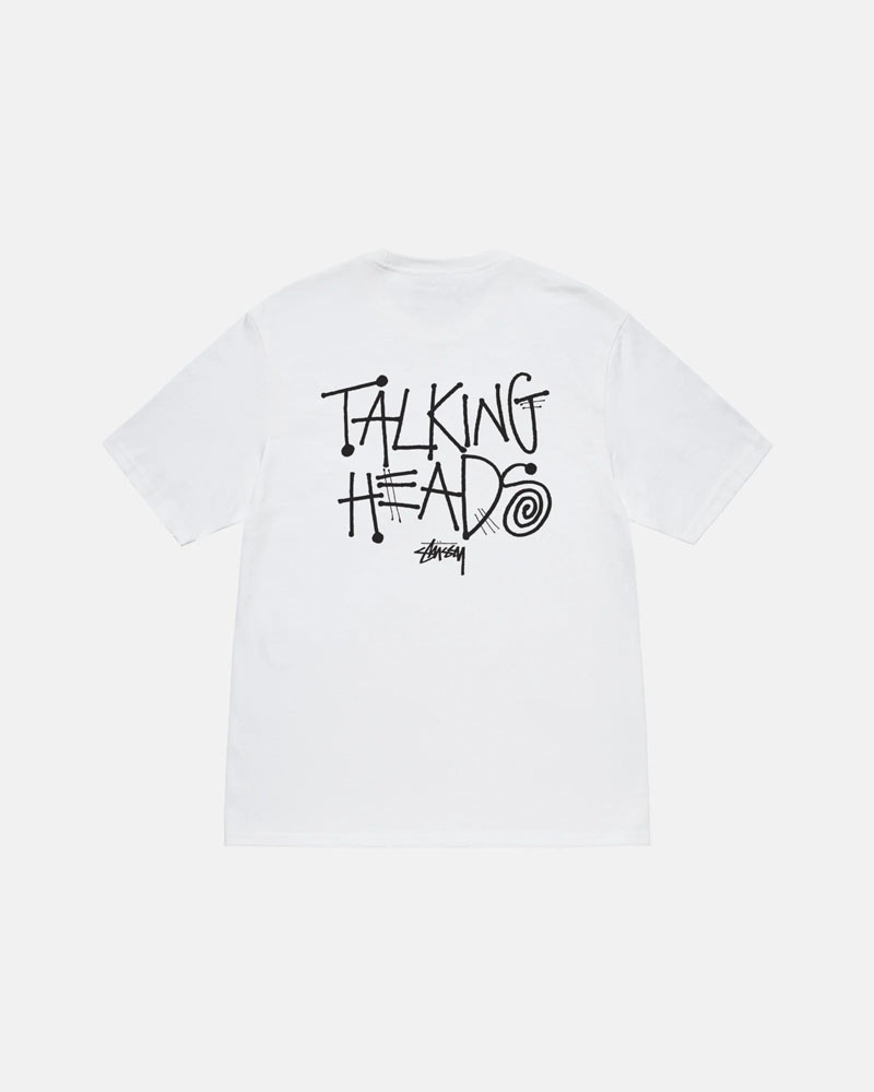 White Stüssy Talking Heads Stop Making Sense T-Shirts | USA QYTVGD985