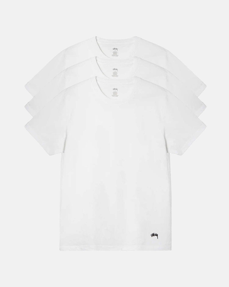 White Stüssy Undershirts T-Shirts | USA WMQYEH602