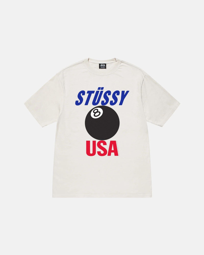 White Stüssy Usa Pigment Dyed T-Shirts | USA JPSXNY816