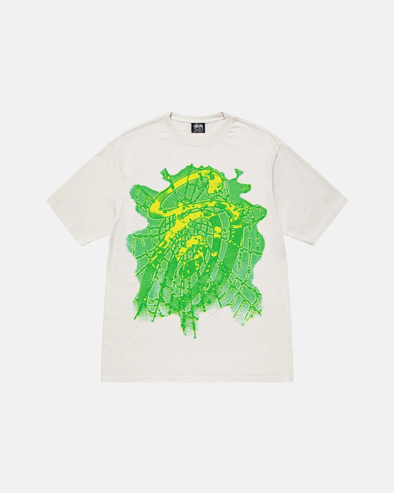 White Stüssy Web Pigment Dyed T-Shirts | USA MNOLGU519