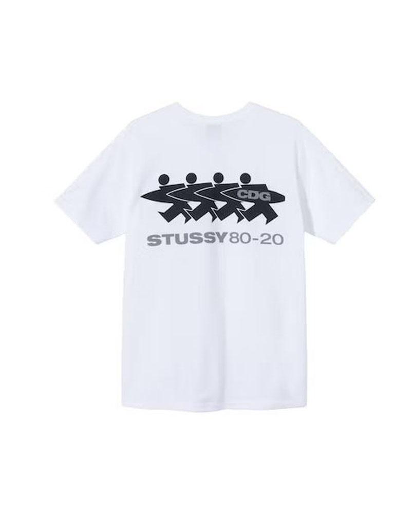 White Stüssy X CDG Surfman T-Shirts | USA YKPRHA354