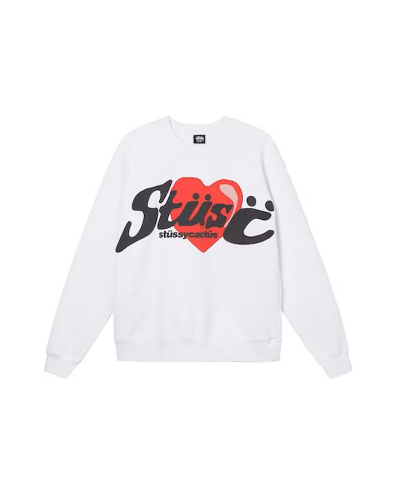 White Stüssy X Cpfm Heart Crewneck Sweatshirt | USA KAMWBL613