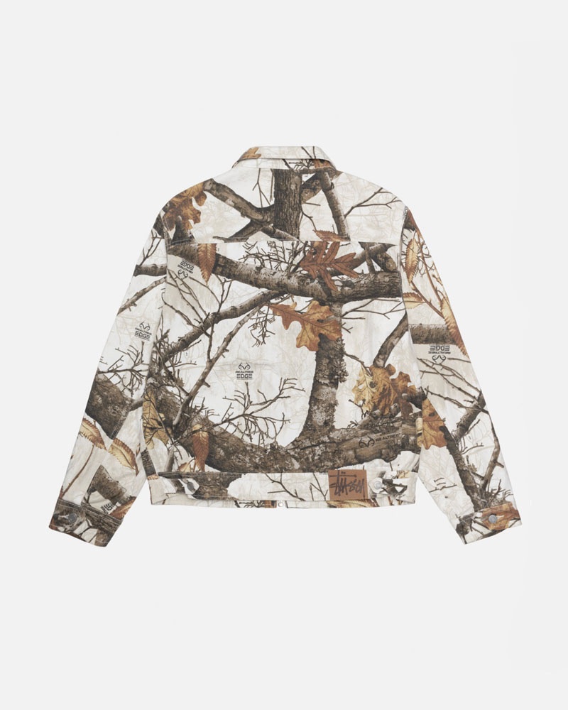 White Stüssy Zip Work Realtree Edge Jacket | USA OTFSVW745