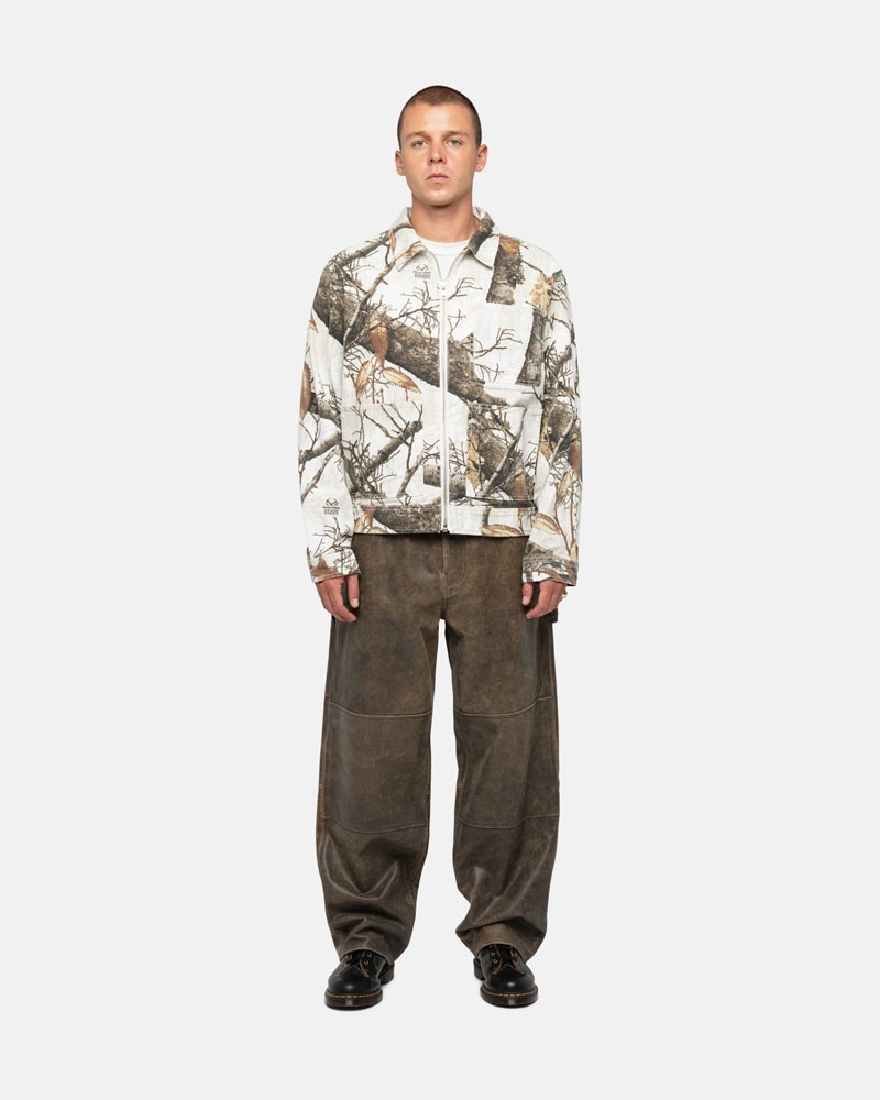 White Stüssy Zip Work Realtree Edge Jacket | USA OTFSVW745