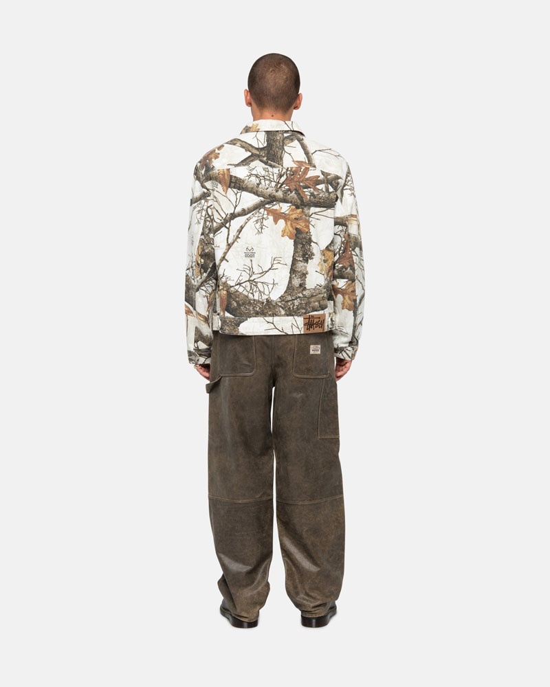 White Stüssy Zip Work Realtree Edge Jacket | USA OTFSVW745