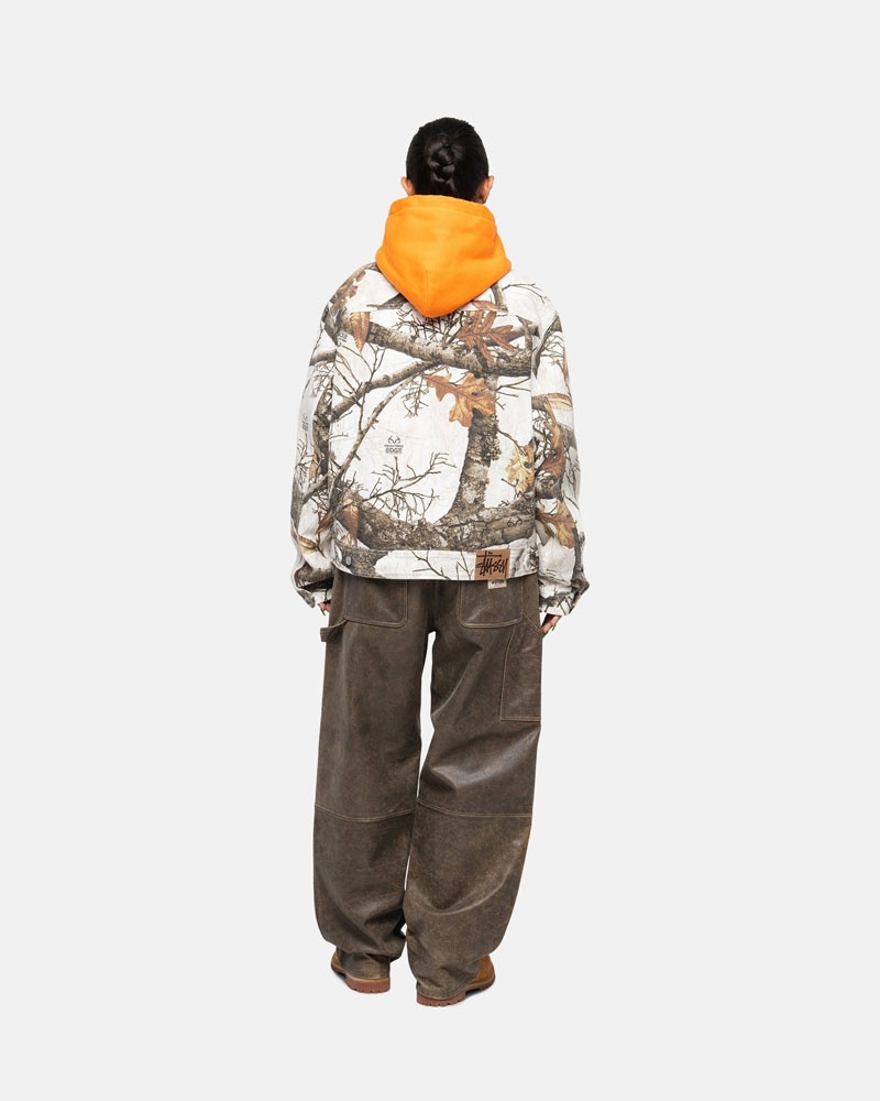 White Stüssy Zip Work Realtree Edge Jacket | USA OTFSVW745