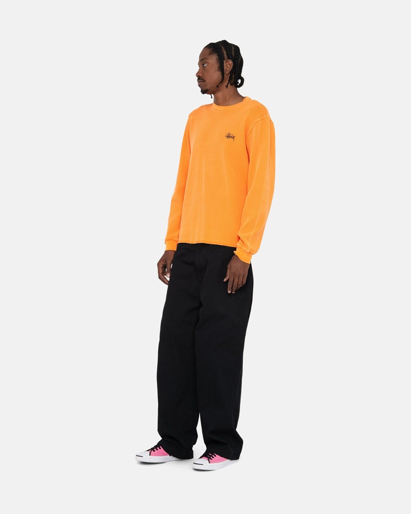 Yellow Stüssy Basic Stock LS Thermal Sweater | USA SIQAMX532