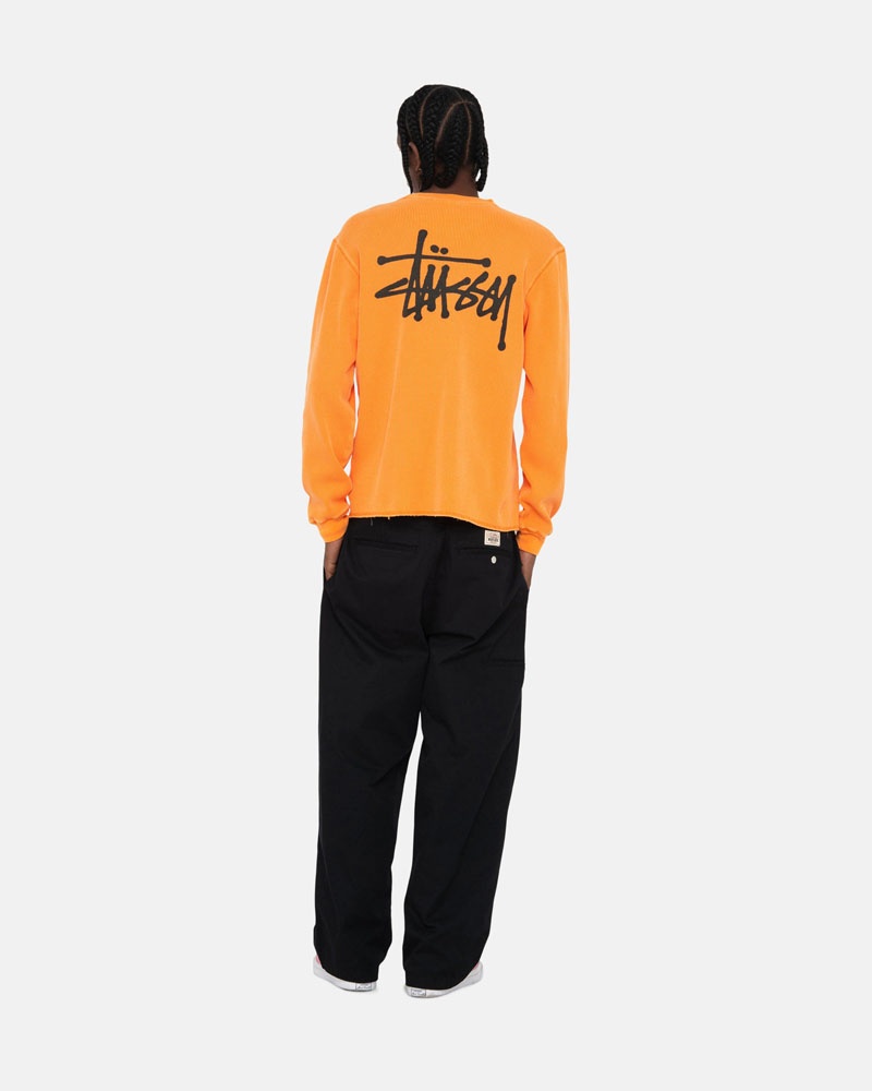 Yellow Stüssy Basic Stock LS Thermal Sweater | USA SIQAMX532