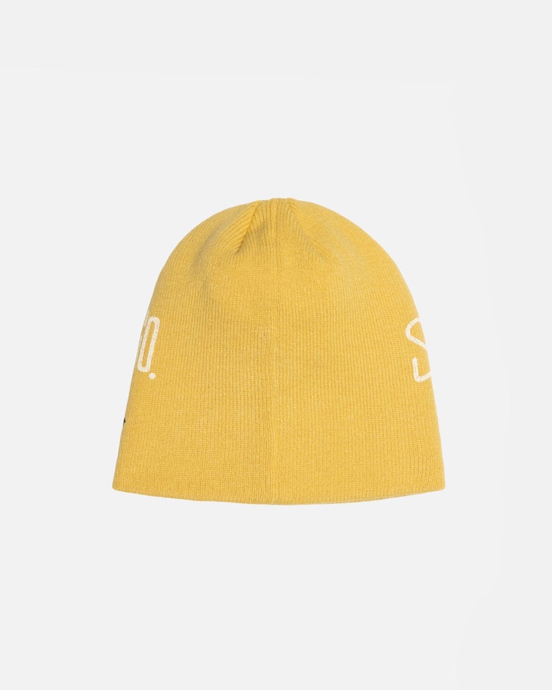 Yellow Stüssy Skullcap Workgear Print Beanie | USA CGMNBH628