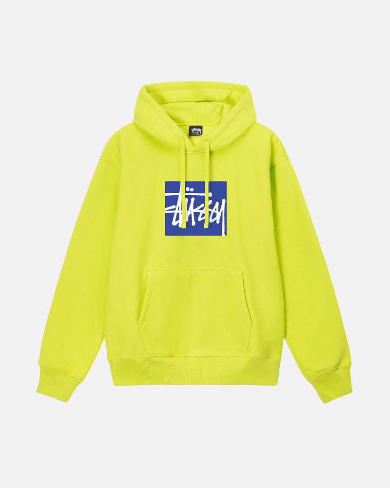 Yellow Stüssy Stock Box Hoodie | USA ZKBJFG416